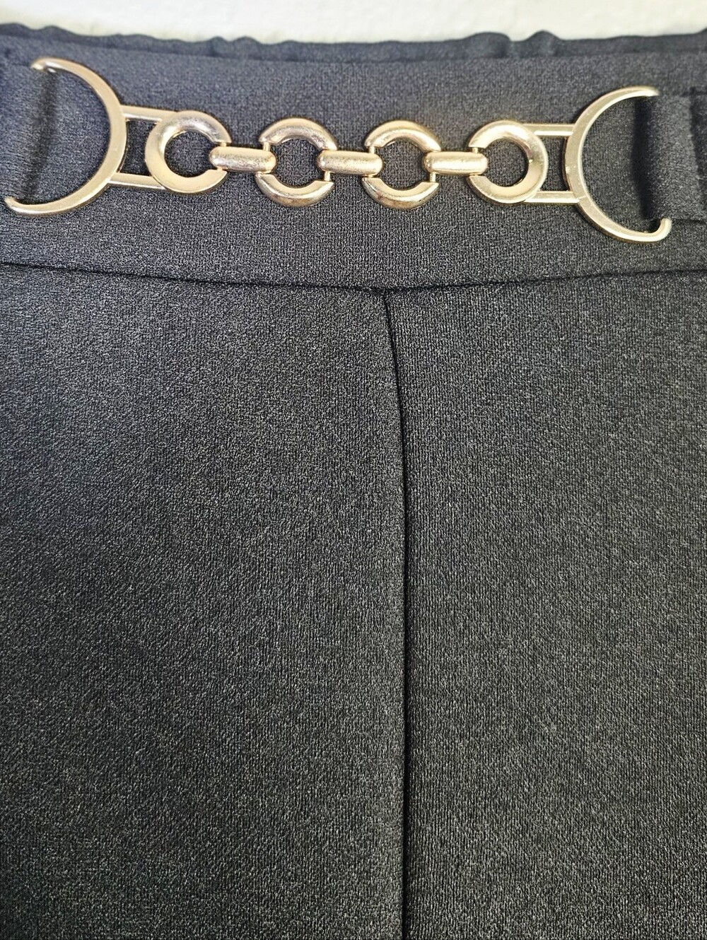 SHEIN Curve 3X Black Gold Chain Detail Pull On Pants Plus Size - Picture 2 of 3